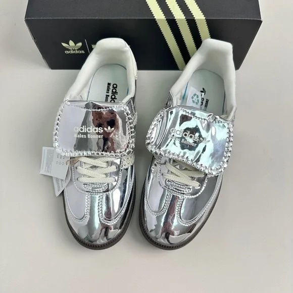 adidas Shoes - Adidas Samba x Wales Bonner Low Silver Metallic Sneakers